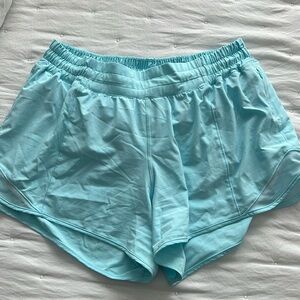 NWOT Lululemon 4” Light Blue Hotty Hot Shorts